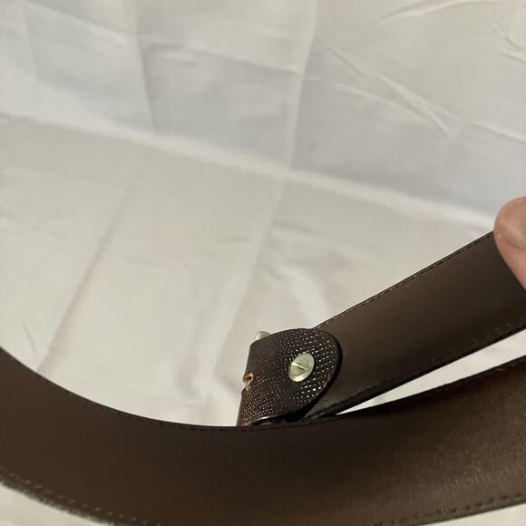 Tino Cosma Belt Mens 38 Genuine Leather Solid Brass Made Italy Dress Accessory - Picture 7 of 16